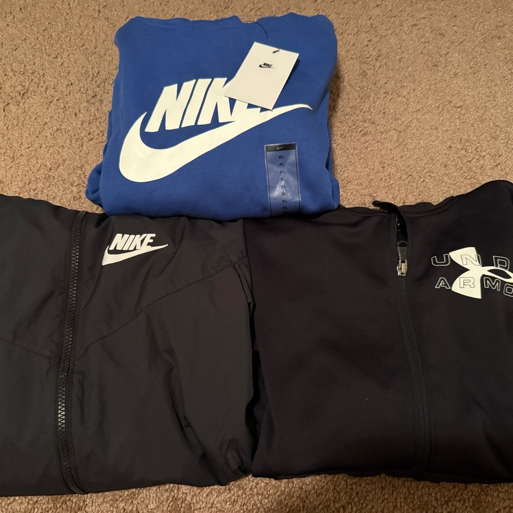 Nike Blue Sweatshirt and Black Jacket Set